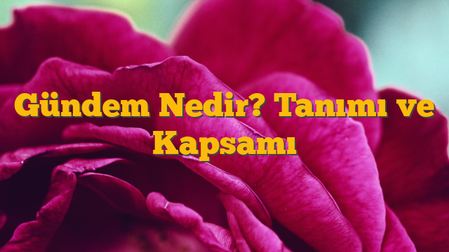 Gündem Nedir? Tanımı ve Kapsamı