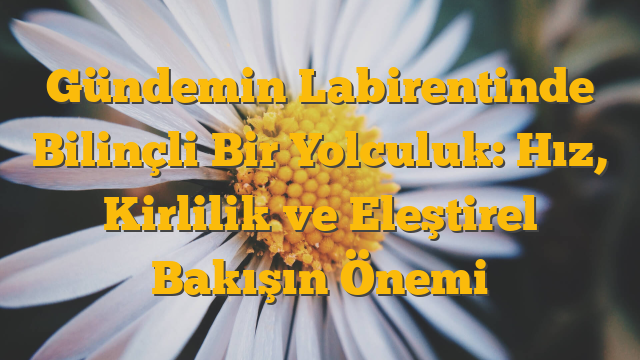 Gündemin Labirentinde Bilinçli Bir Yolculuk: Hız, Kirlilik ve Eleştirel Bakışın Önemi