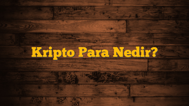 Kripto Para Nedir?