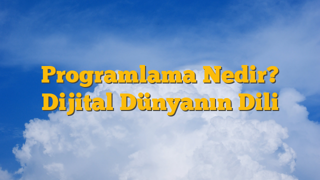 Programlama Nedir? Dijital Dünyanın Dili
