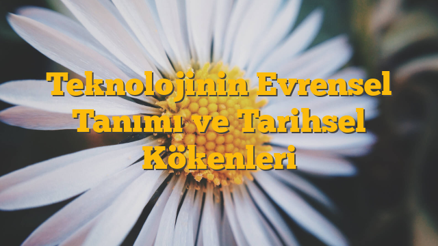 Teknolojinin Evrensel Tanımı ve Tarihsel Kökenleri