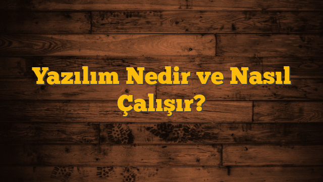 Yazılım Nedir ve Nasıl Çalışır?