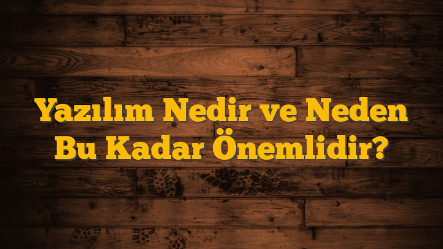 Yazılım Nedir ve Neden Bu Kadar Önemlidir?