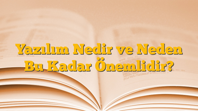 Yazılım Nedir ve Neden Bu Kadar Önemlidir?