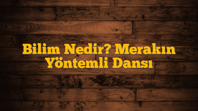 Bilim Nedir? Merakın Yöntemli Dansı