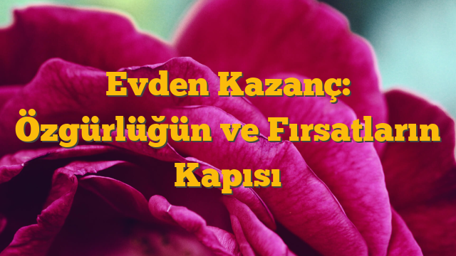 Evden Kazanç: Özgürlüğün ve Fırsatların Kapısı