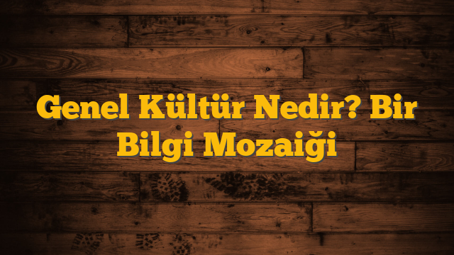 Genel Kültür Nedir? Bir Bilgi Mozaiği