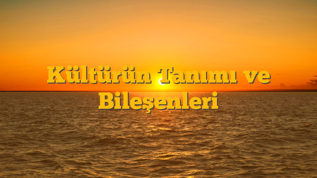 Kültürün Tanımı ve Bileşenleri