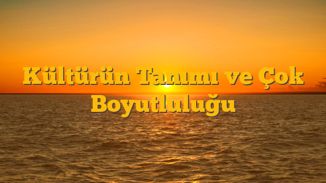 Kültürün Tanımı ve Çok Boyutluluğu