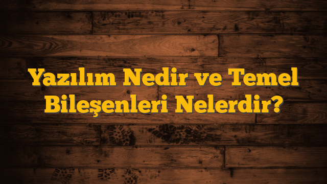 Yazılım Nedir ve Temel Bileşenleri Nelerdir?
