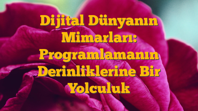 Dijital Dünyanın Mimarları: Programlamanın Derinliklerine Bir Yolculuk