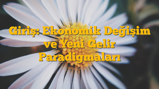 Giriş: Ekonomik Değişim ve Yeni Gelir Paradigmaları