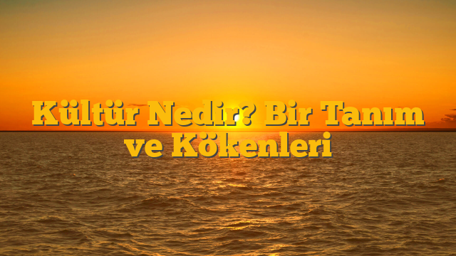Kültür Nedir? Bir Tanım ve Kökenleri