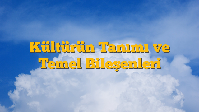 Kültürün Tanımı ve Temel Bileşenleri