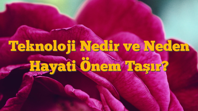 Teknoloji Nedir ve Neden Hayati Önem Taşır?
