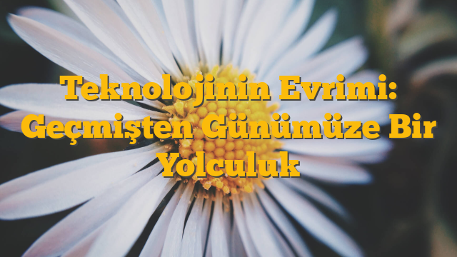 Teknolojinin Evrimi: Geçmişten Günümüze Bir Yolculuk