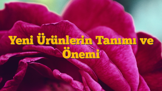 Yeni Ürünlerin Tanımı ve Önemi